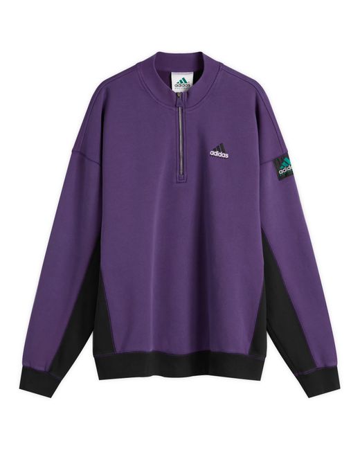 Adidas Purple Eqt Half Zip Fleece for men