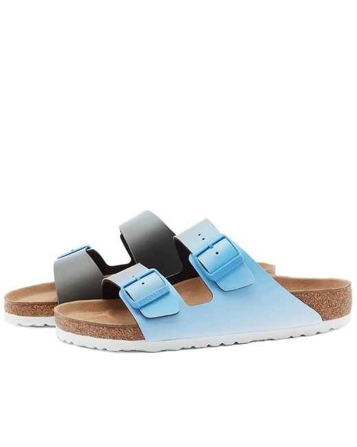 birkenstock arizona metallic blue