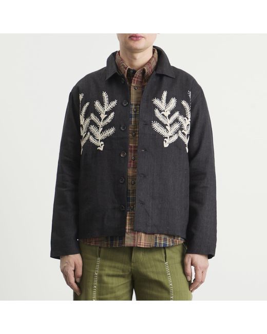 Kartik Research Black Block Print Boxy Jacket for men