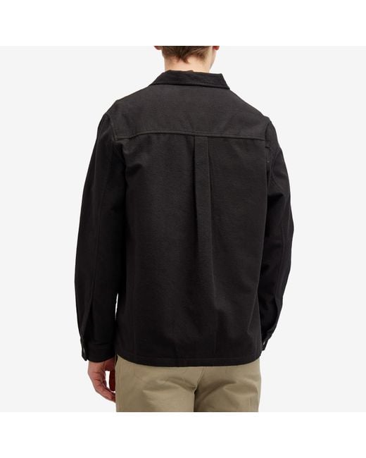 Folk Black Patch Overshirt for men