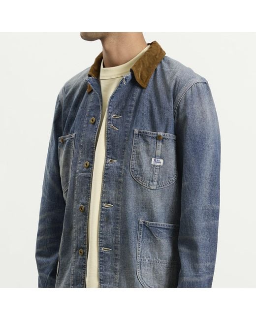 RRL Blue Denim Stockton Jacket for men