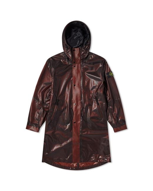 Stone Island Brown Metallic Run Proof Nylon Parka Jacket for men