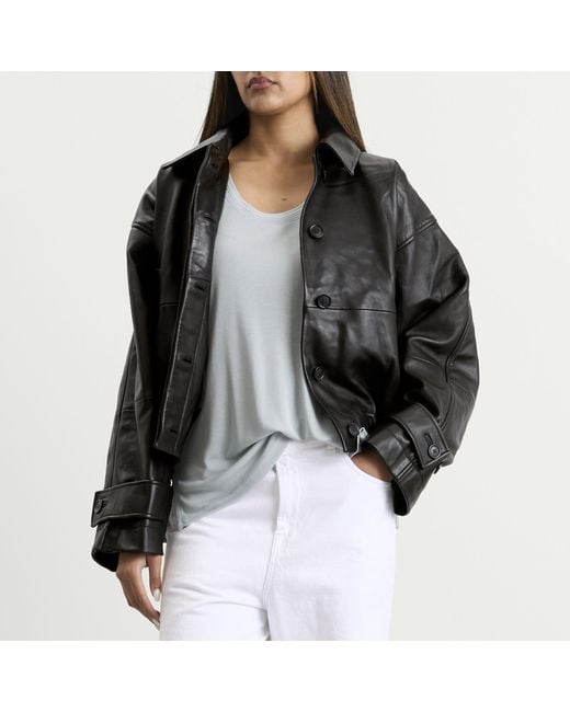 Rohe Black Leather Blouson Jacket