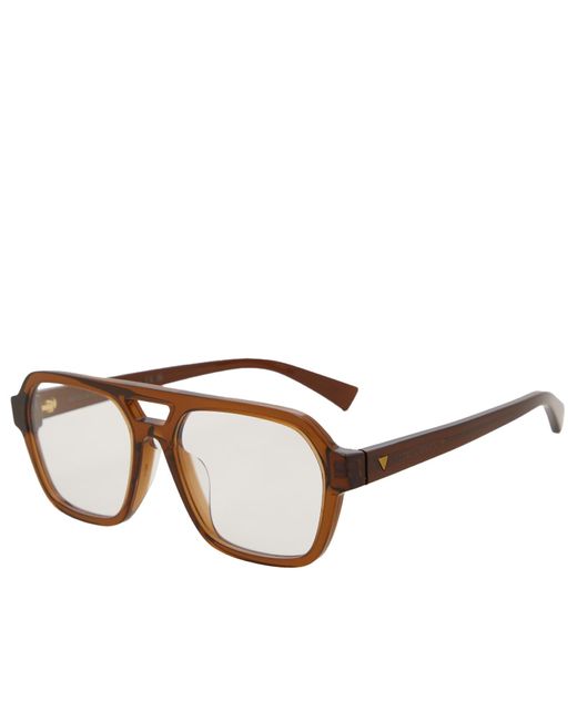 Bottega Veneta Brown Bottega Veneta Triangle Stud Optical Glasses for men