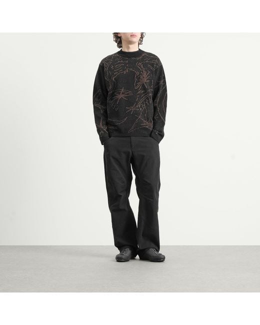 Roa Black Ryli Cotton Knit Crewneck for men