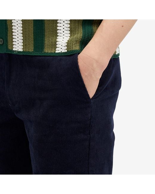 Percival Blue Tailored Corduroy Trousers for men