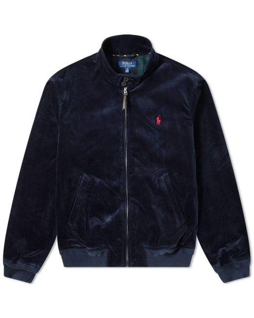 Polo Ralph Lauren Blue Corduroy Harrington Jacket for men