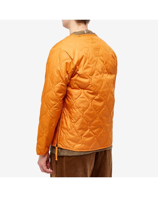 Taion Orange Military Zip V-Neck Down Jacket for men