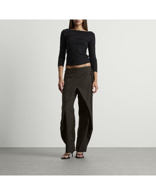 St. Agni Gray Wrap Rouleau Pants
