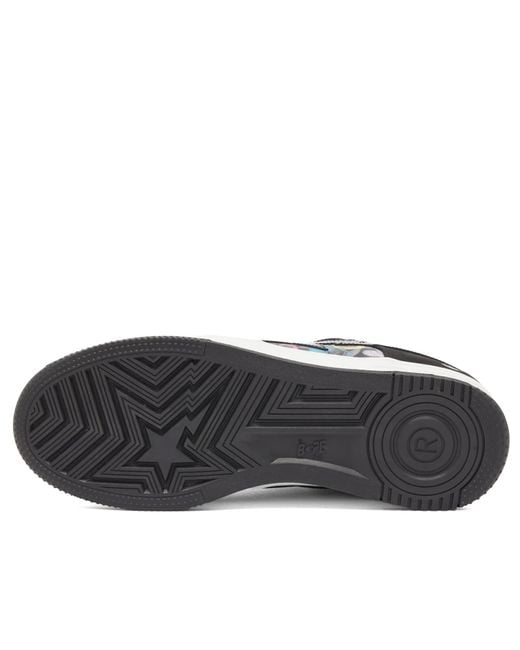 A Bathing Ape Black Floral Patterned Bape Sta 2 Sneaker for men