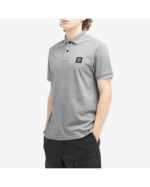 Stone Island Gray Patch Polo for men