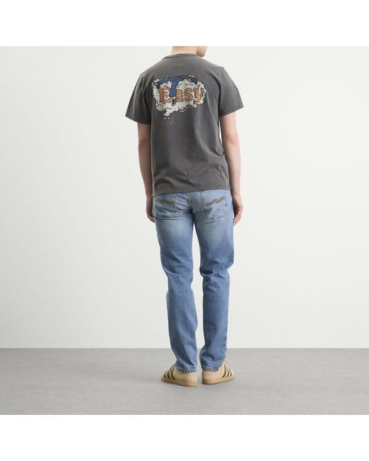 Nudie Jeans Gray Roy Easy Cloud T-Shirt for men