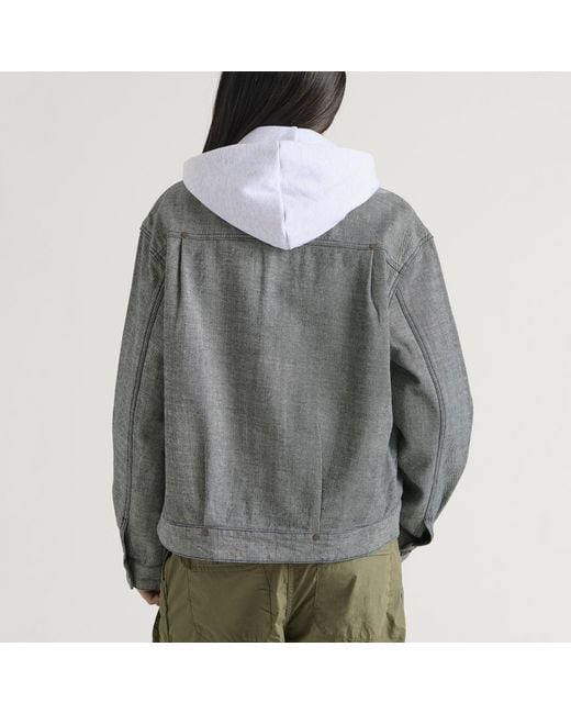 Dime Gray Pleated Denim Jacket