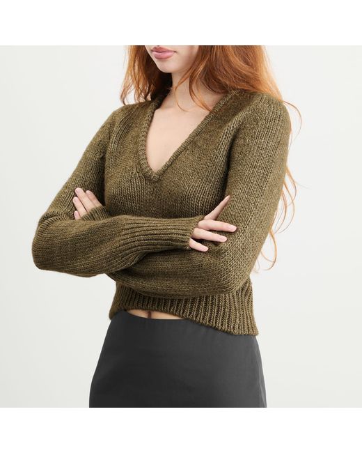 Our Legacy Green Sharp V-Neck Jumper