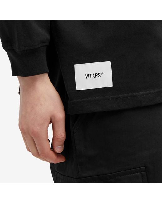 (w)taps Black 20 Long Sleeve Printed T-Shirt for men