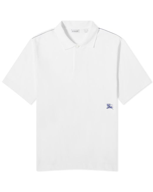 Burberry White Ekd Logo Polo Shirt for men