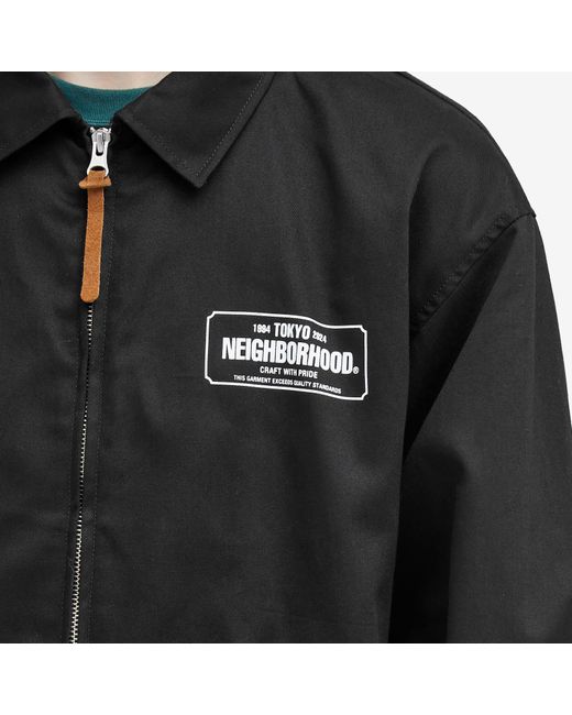 Neighborhood Black Zip Work Jacket for men