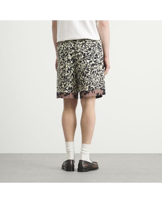 Dries Van Noten Black Squiggle Border Print Shorts for men