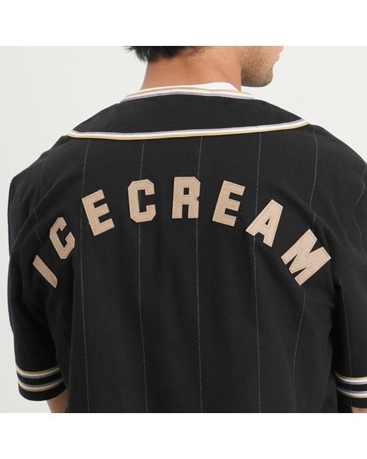 ICECREAM Black Ic Baseball Jersey for men