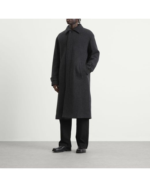 NN07 Black Gibson Brushed Wool Coat for men