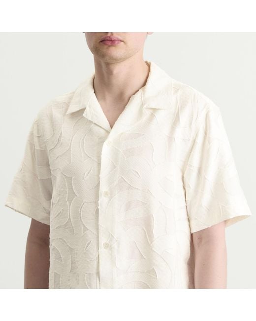 Wax London Natural Curzon Jacquard Vacation Shirt for men