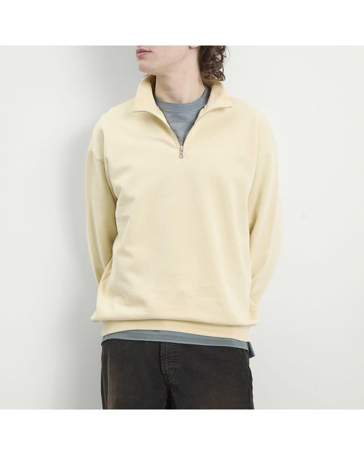 Auralee Natural High Gauge Sweat Half Zip Jumper for men