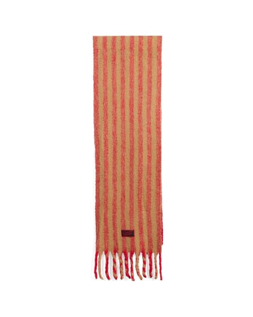 Damson Madder Orange Brushed Oversize Stripe Scarf