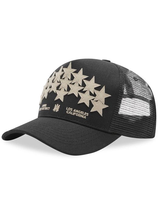 Amiri Black Leather Star Trucker Hat for men