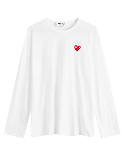 COMME DES GARÇONS PLAY White Long Sleeve Basic Logo T-Shirt for men
