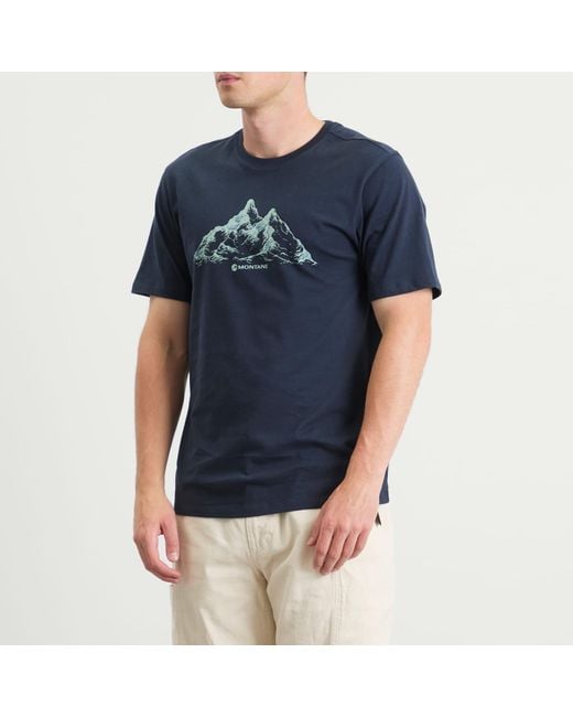 MONTANÉ Blue Dual Mountain T-Shirt for men