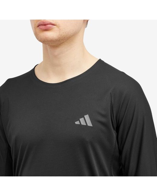 Adidas Black Adidas Adizero Long Sleeve Running T-Shirt for men