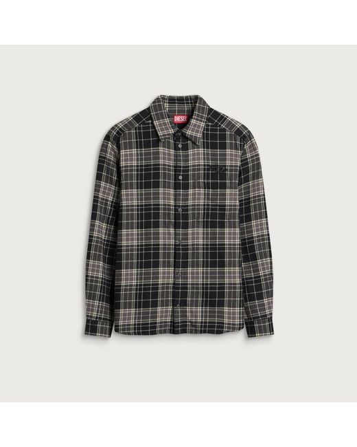 DIESEL Black Stone Washed Check Shirt for men