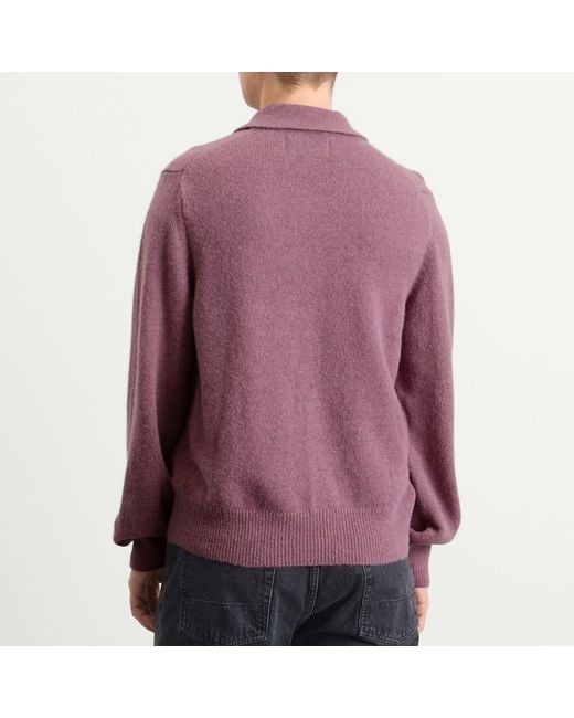 Corridor NYC Purple Brushed Alpaca Polo for men