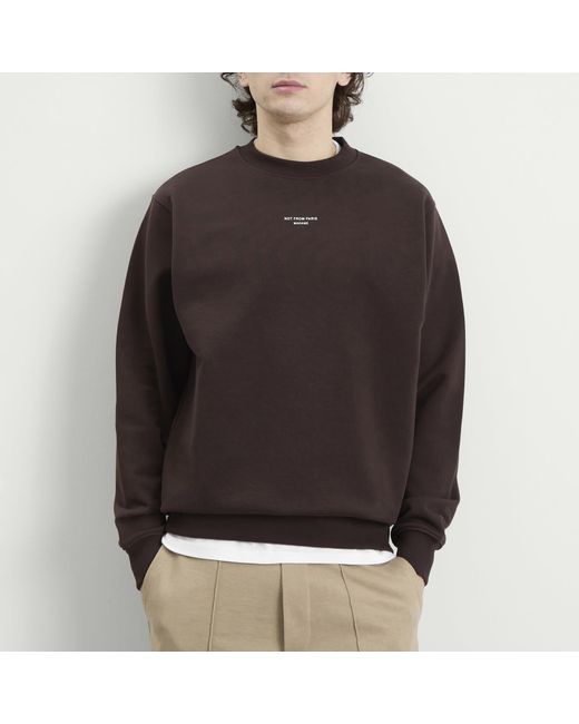 Drole de Monsieur Brown Drole De Monsieur Classic Slogan Sweatshirt for men