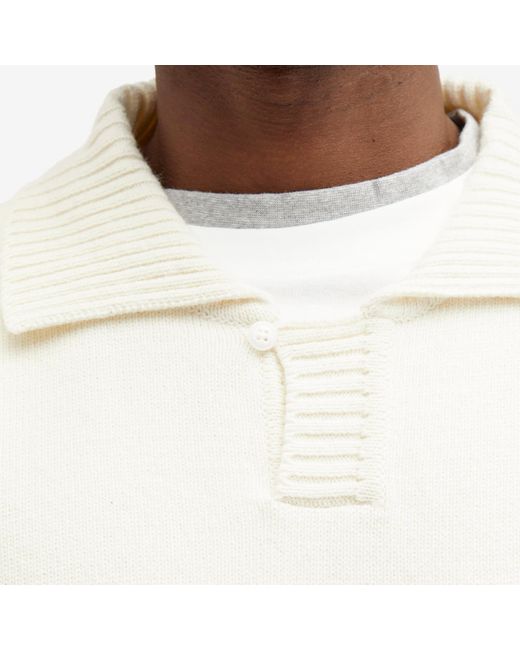 FRIZMWORKS White Collar Knit Pullover Sweater for men