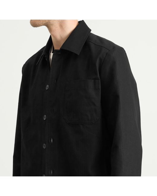 A.P.C. Black Jeffray Herringbone Cotton Shirt Jacket for men