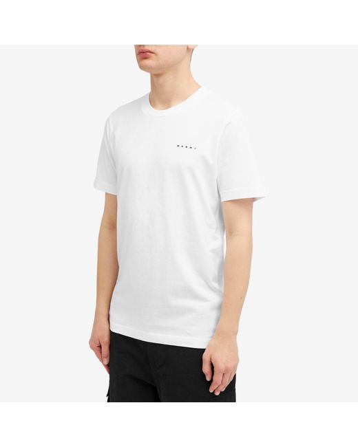 Marni White Logo T-Shirt for men