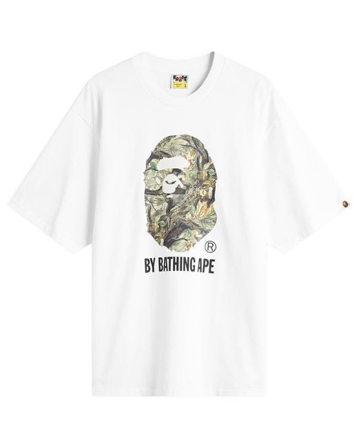 A Bathing Ape White Tree Edge Camo By Bathing Ape T-Shirt for men