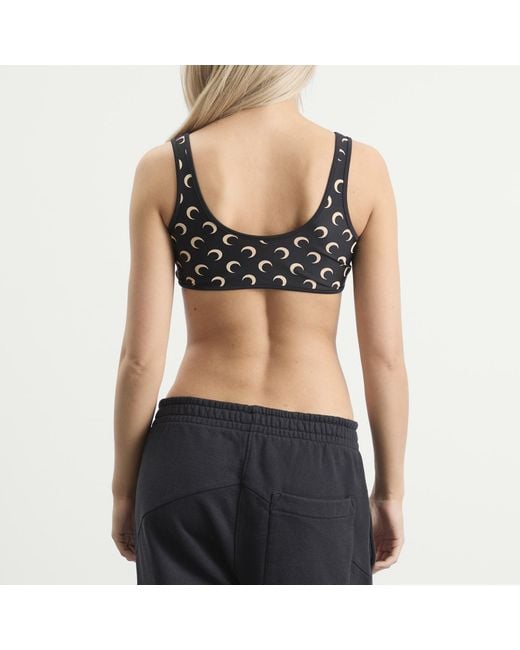 MARINE SERRE Black Moon Printed Bra