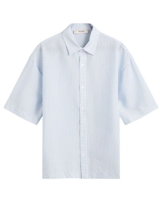 About Blank Blue Stripe Seersucker Vacation Shirt for men