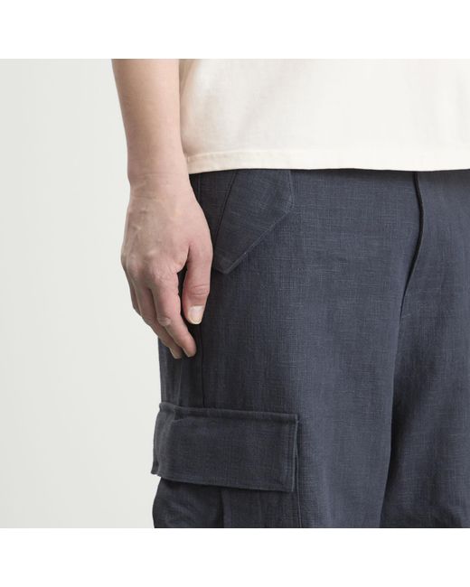 Rhude Blue Linen Parachute Pant for men