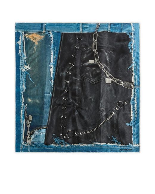 Acne Blue Vasco Denim Skeleton Scarf