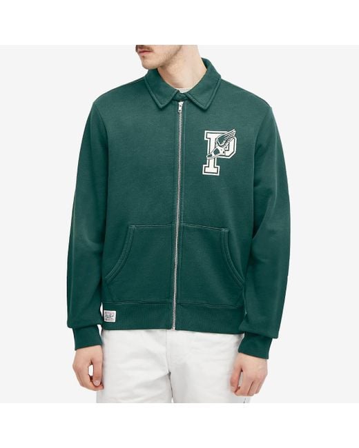 Polo Ralph Lauren Green College Logo Sweat Jacket for men