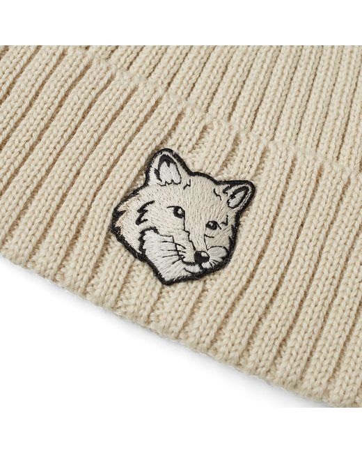 Maison Kitsuné Natural Bold Fox Head Beanie Hat