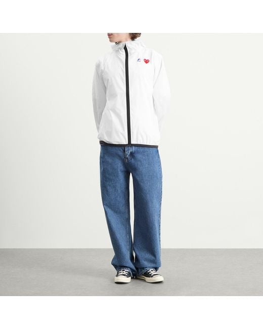 COMME DES GARÇONS PLAY White X K-Way Full Zip Packable Jacket for men