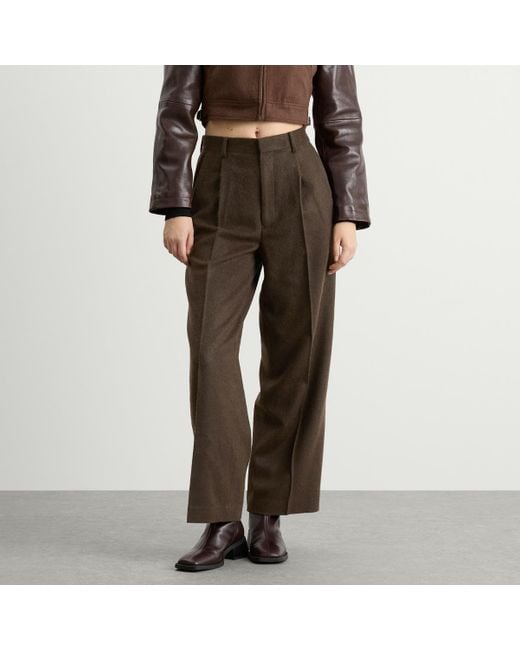 Auralee Gray Flannel Two-Tuck Trousers