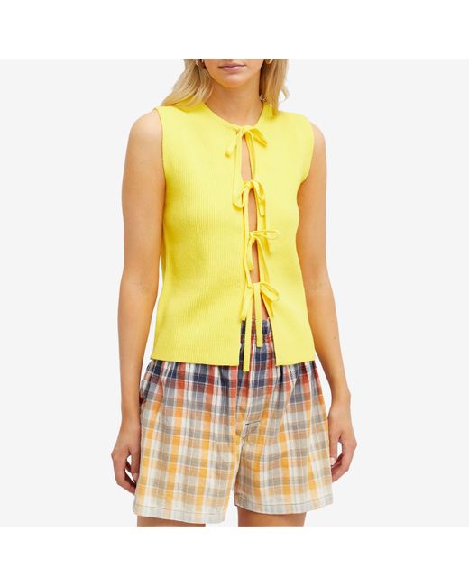 J.W. Anderson Yellow Bow Tie Tank Top Bright