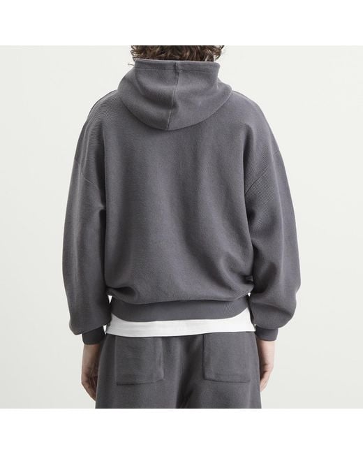 Annie Hood Gray Inside Out College Zip Hoodie for men