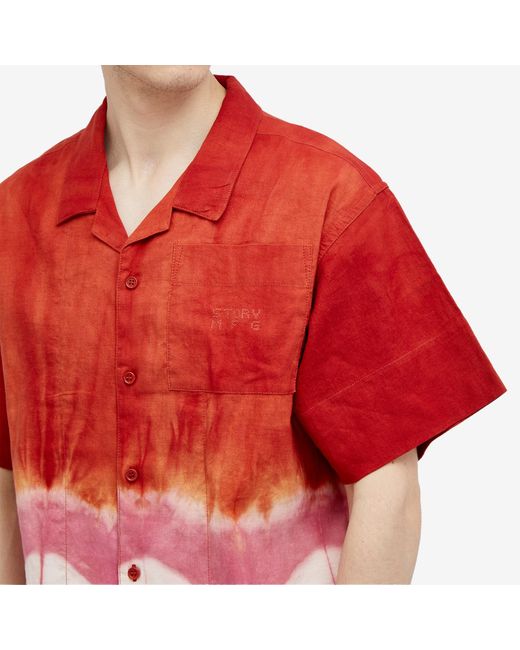 STORY mfg. Red Greeting Vacation Shirt for men