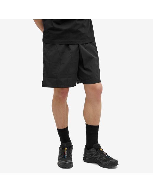Dime Black Wave Quilted Shorts for men